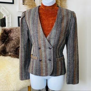 Vintage Gentle Puff Shoulder Short Blazer